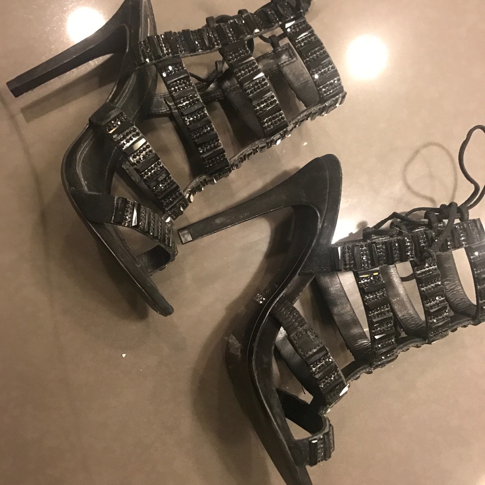Schultz Black Heels with studs